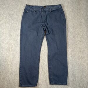 Lee Jeans Mens 40x30 Black Denim Straight Leg Regular Fit Classic Pants